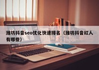 濰坊抖音seo優(yōu)化快速排名（濰坊抖音紅人有哪些）