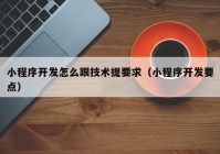 小程序開發(fā)怎么跟技術(shù)提要求（小程序開發(fā)要點）