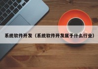 系統軟件開(kāi)發(fā)（系統軟件開(kāi)發(fā)屬于什么行業(yè)）