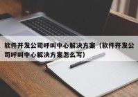 軟件開(kāi)發(fā)公司呼叫中心解決方案（軟件開(kāi)發(fā)公司呼叫中心解決方案怎么寫(xiě)）