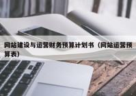 網(wǎng)站建設與運營(yíng)財務(wù)預算計劃書(shū)（網(wǎng)站運營(yíng)預算表）