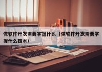 做軟件開(kāi)發(fā)需要掌握什么（做軟件開(kāi)發(fā)需要掌握什么技術(shù)）