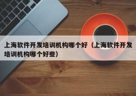 上海軟件開(kāi)發(fā)培訓機構哪個(gè)好（上海軟件開(kāi)發(fā)培訓機構哪個(gè)好些）