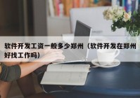 軟件開(kāi)發(fā)工資一般多少鄭州（軟件開(kāi)發(fā)在鄭州好找工作嗎）