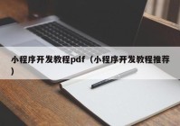 小程序開(kāi)發(fā)教程pdf（小程序開(kāi)發(fā)教程推薦）